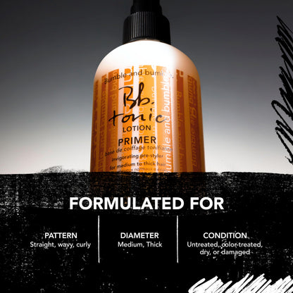 Back label of Bumble and bumble tonic lotion spray with clear ingredient list