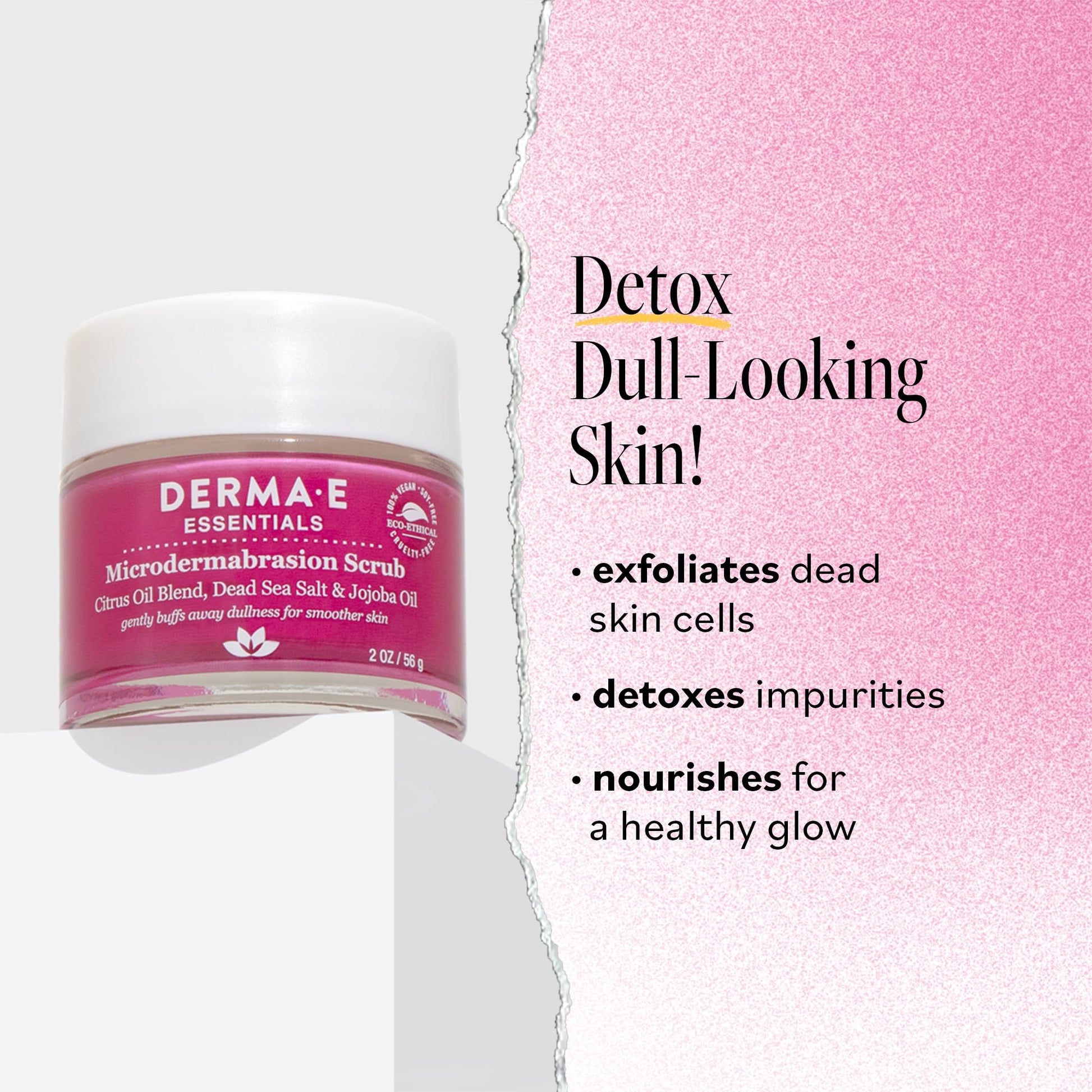 Derma E facial exfoliating scrub jar texture