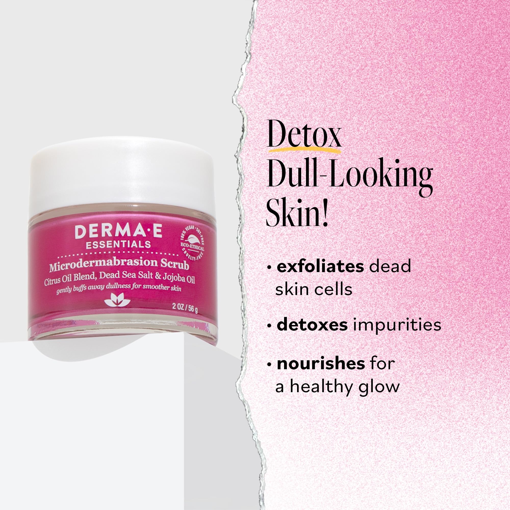 Derma E facial exfoliating scrub jar texture