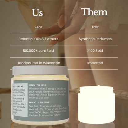 Bare Botanics natural skincare exfoliator highlighting its hydrating formula for full body care.