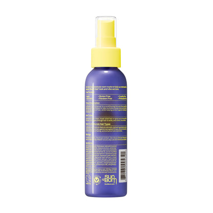 Sun Bum blonde tone enhancer bottle showing the clean formula text