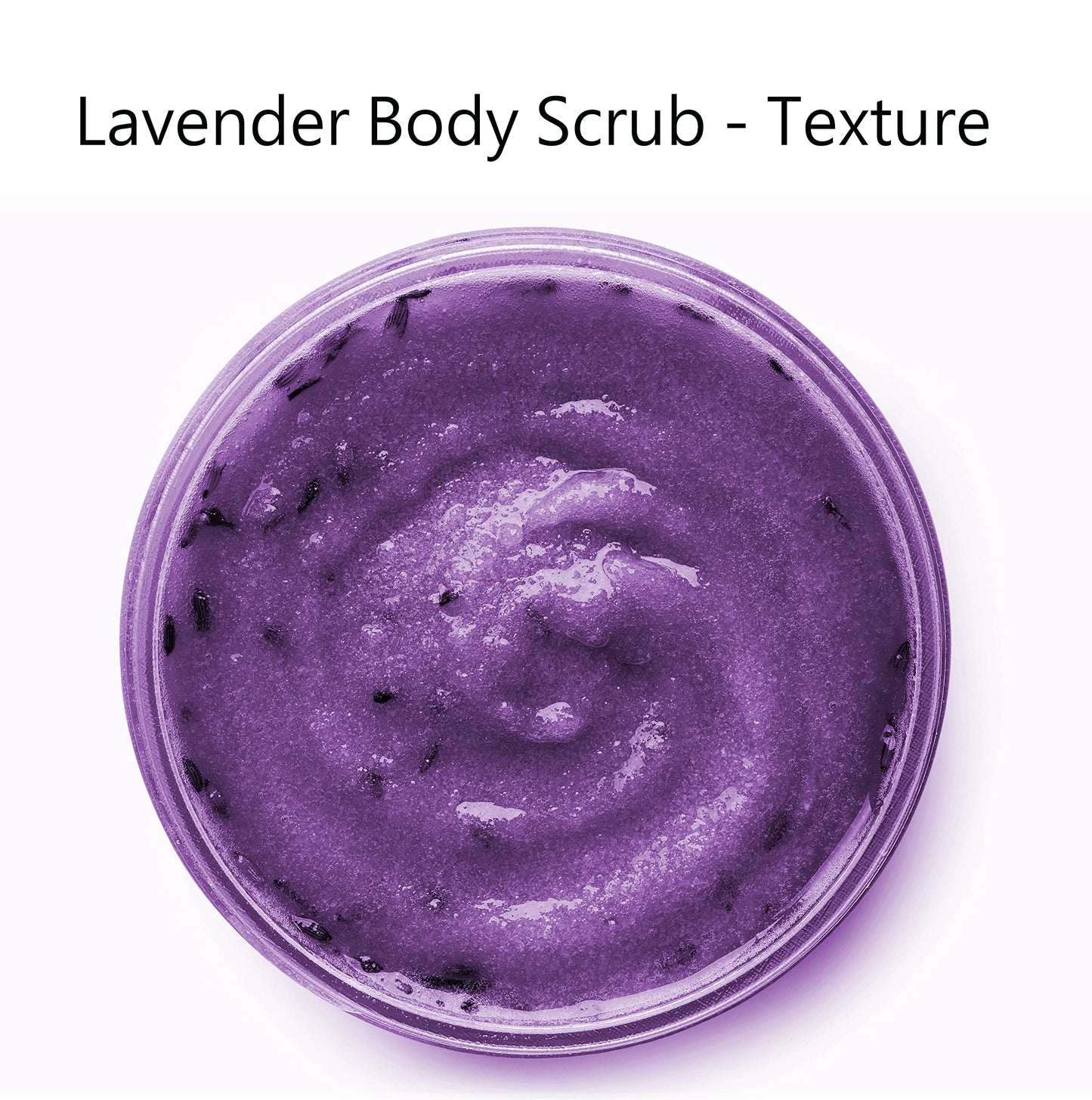 Texture shot of Essentially KateS natural exfoliating lavender paste with moisturizing shea butter