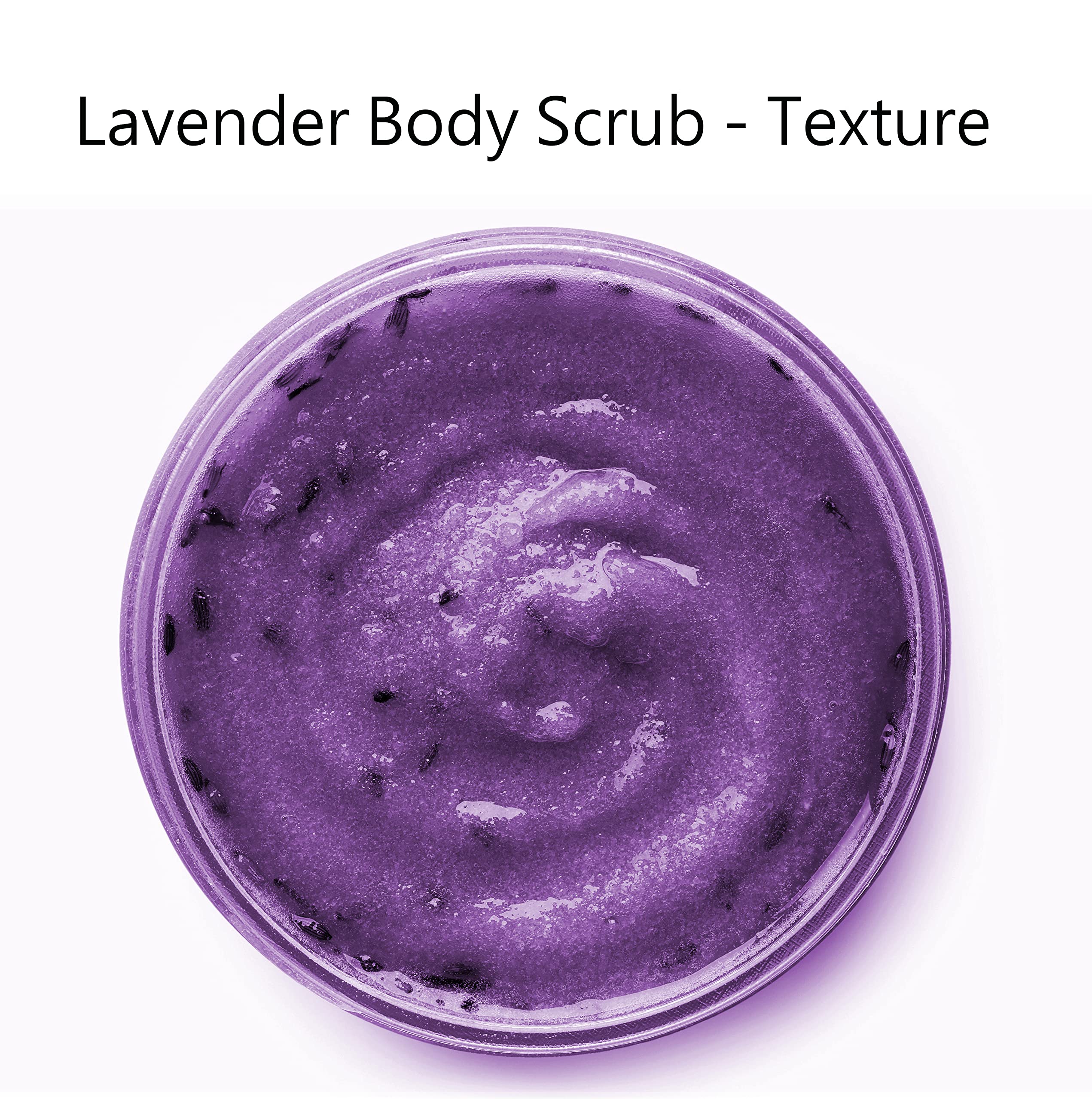 Texture shot of Essentially KateS natural exfoliating lavender paste with moisturizing shea butter