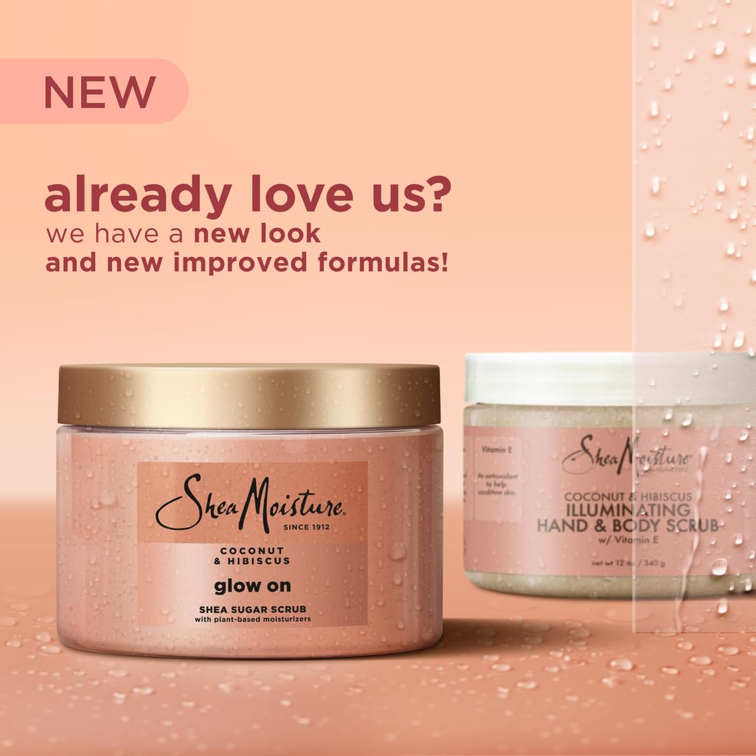Back label of SheaMoisture sugar scrub showing 24 hour moisture claim