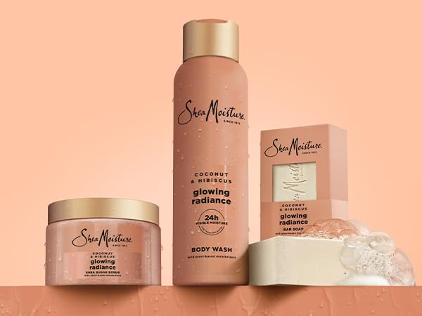 SheaMoisture body scrub for dull skin highlighting natural plant-based ingredients