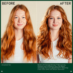 Natural derived body building hair tonic close up view