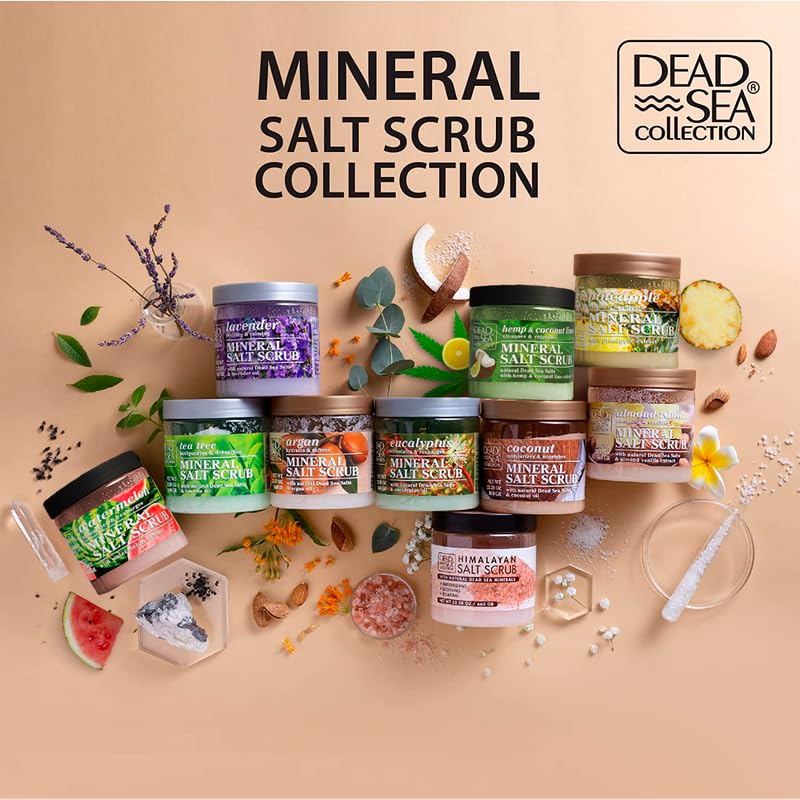 Texture shot of Dead Sea Collection mineral body scrub showing moisturizing oils