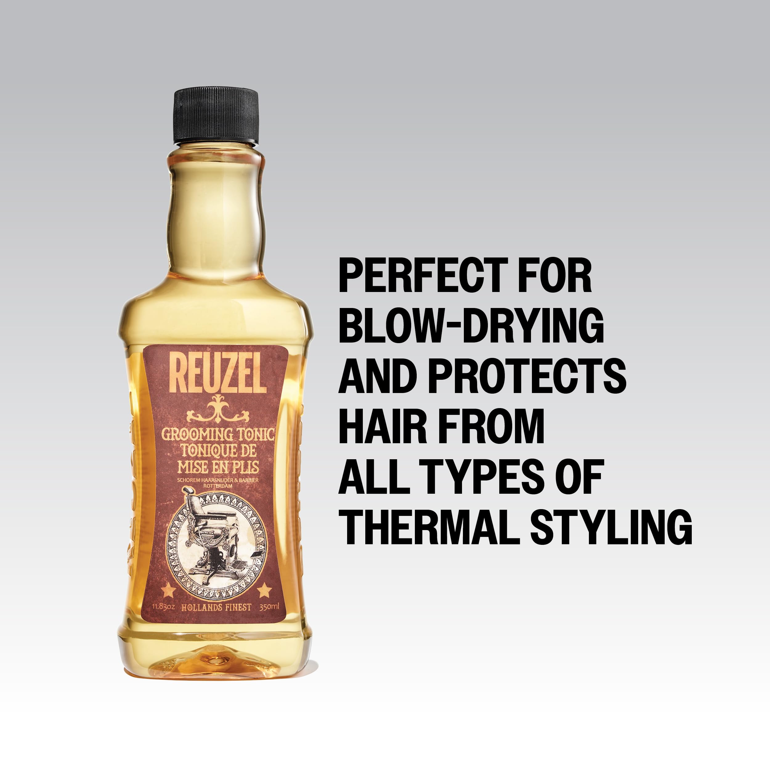 Reuzel Grooming Tonic 350ml packaging showing authentic barber product details