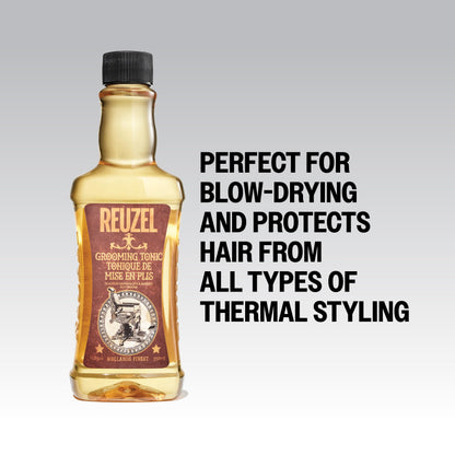 Reuzel Grooming Tonic 350ml packaging showing authentic barber product details