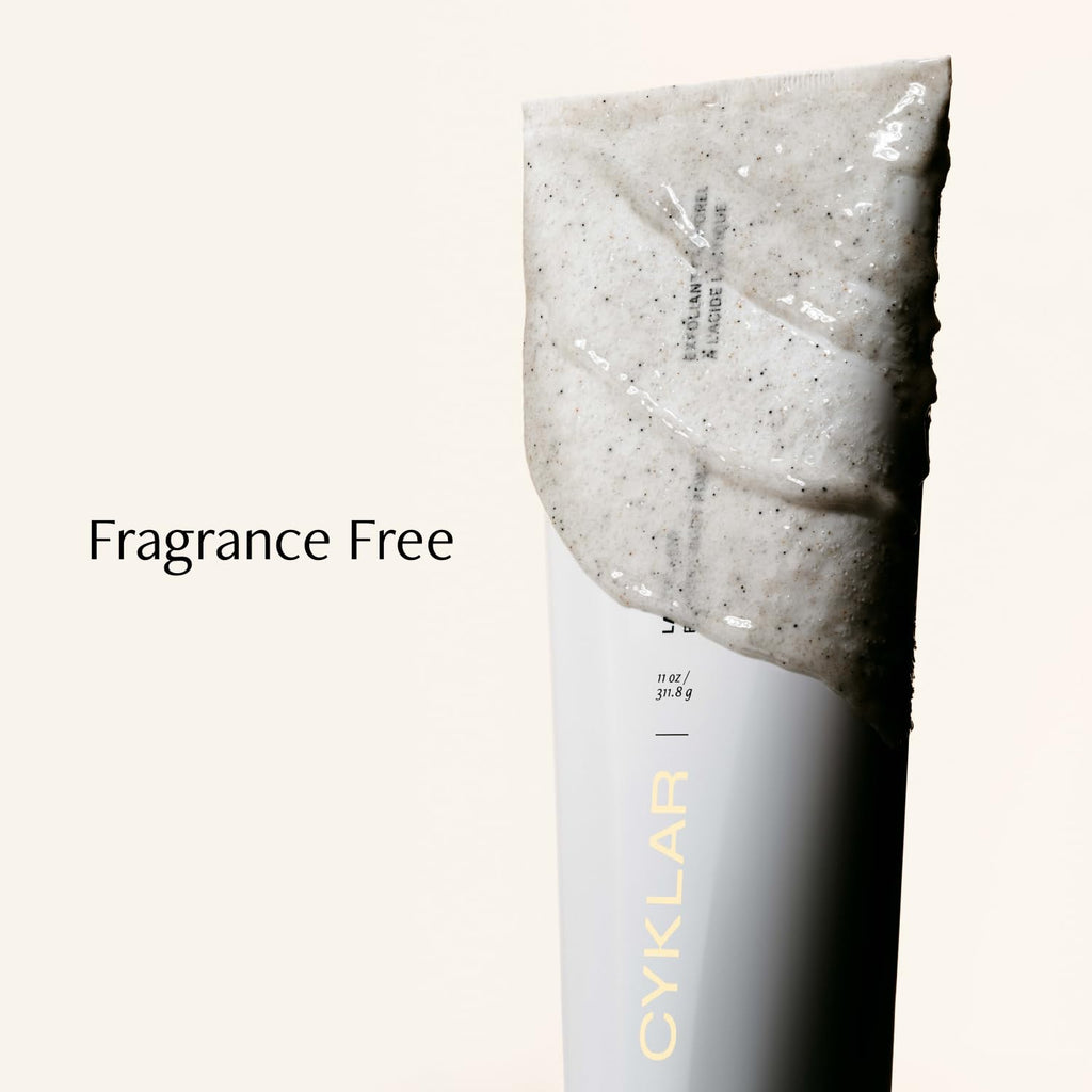 Cyklar Lactic Acid Body Polish bottle size reference in hand