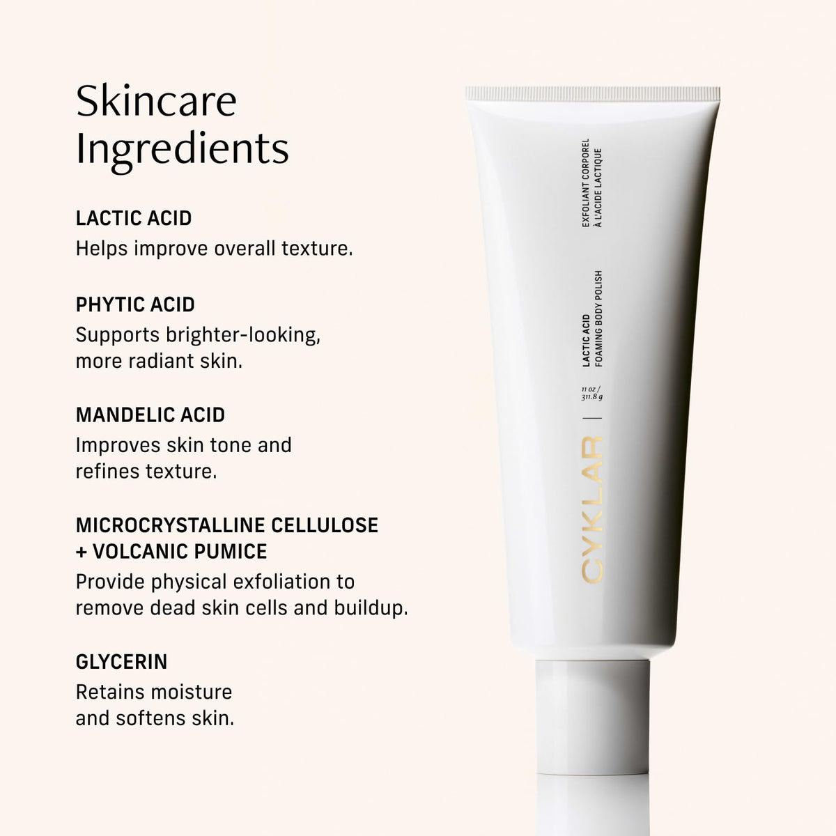 Cyklar Lactic Acid Body Polish cap open view