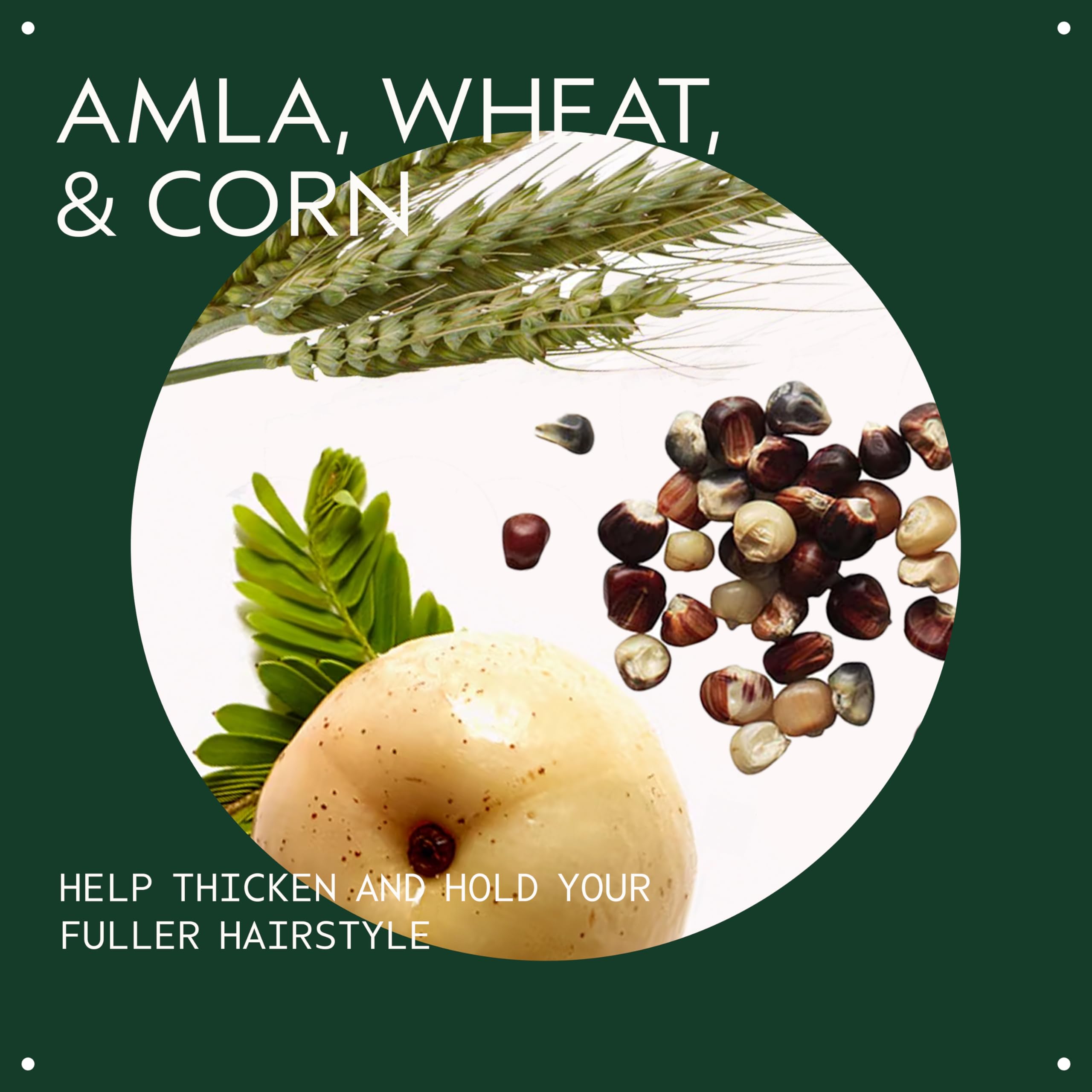 Aveda Thickening Tonic hair spray product label highlighting certified organic amla