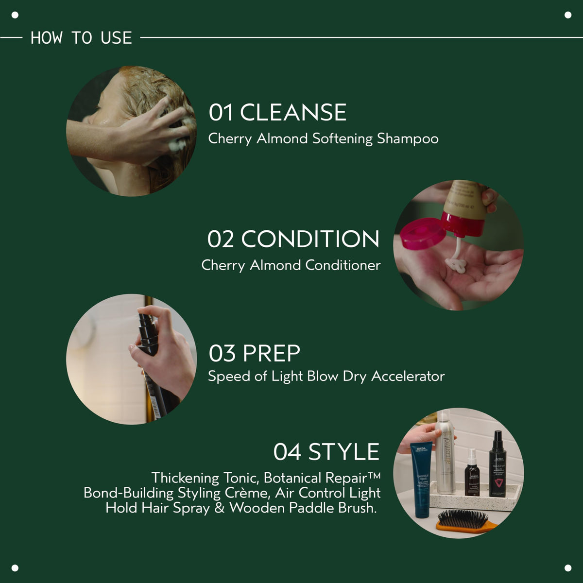 Aveda Thickening Tonic botanical volumizer back label showing usage instructions