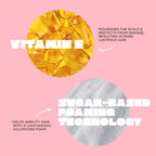 Cruelty free and sulfate free product seals on Cake Beauty volumizing foam packaging