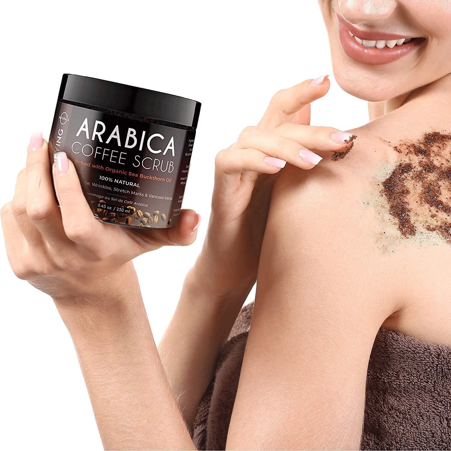 O Naturals exfoliating salt scrub texture close up
