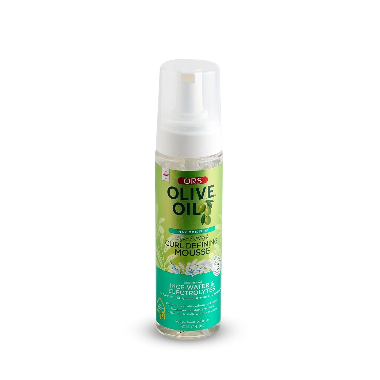 Authentic ORS hair styling mousse with rice water and electrolytes