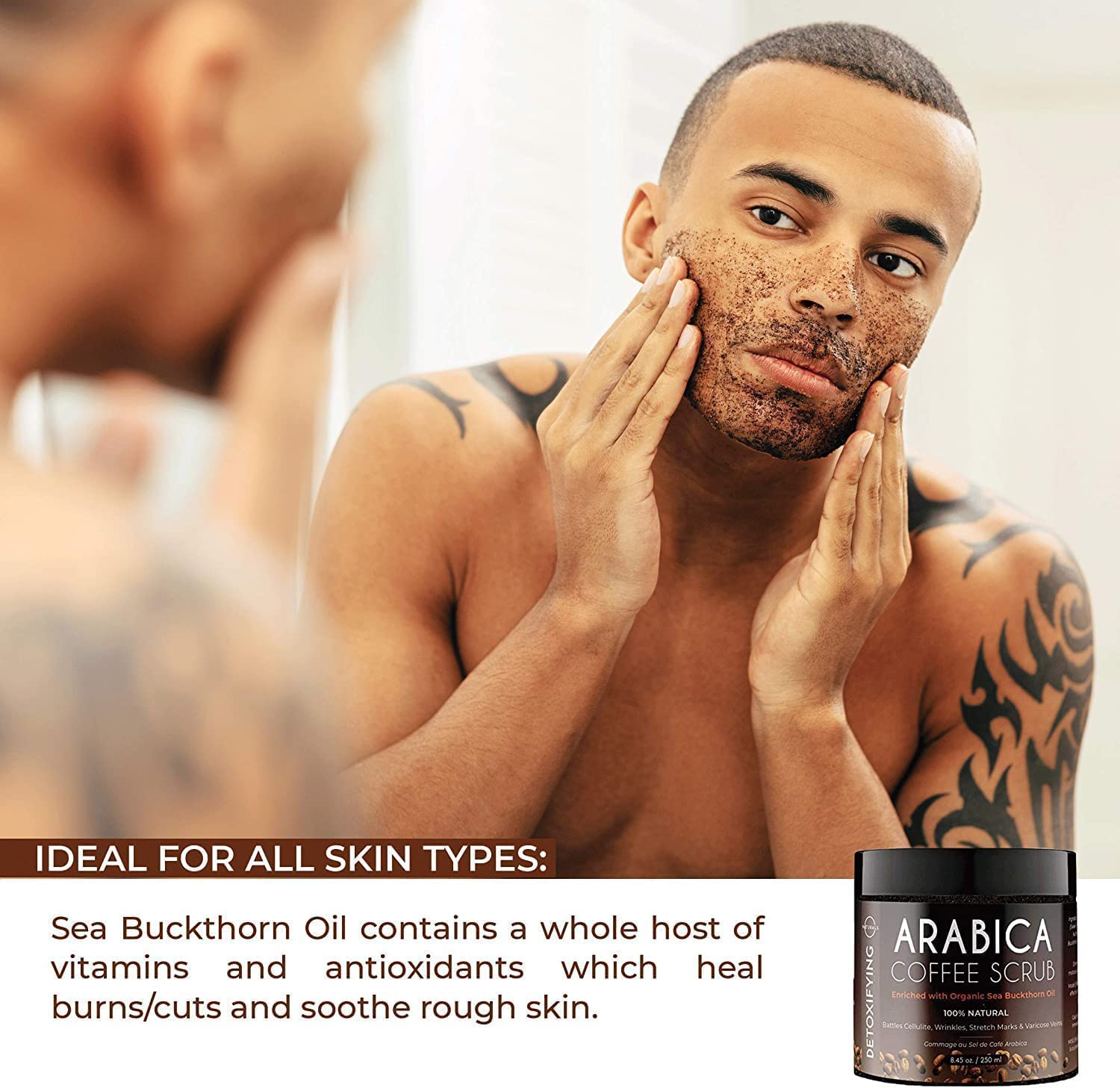 O Naturals natural Dead Sea salt scrub label details