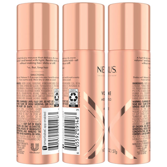 Nexxus 2 fluid ounce travel size mousse canister detail