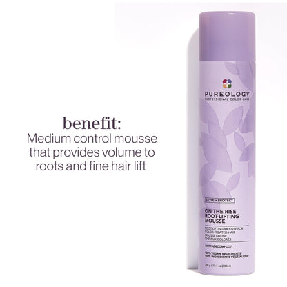 Pureology volumizing hair mousse spray can for color treated hair