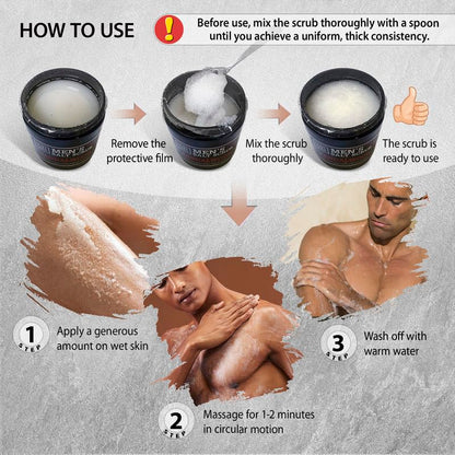 Imported Dead Sea minerals body scrub for men skin care routine