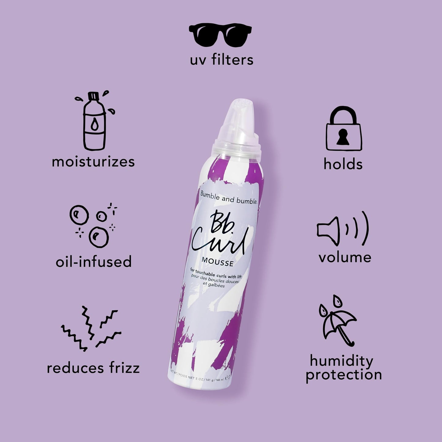 Professional hair styling mousse for wavy hair