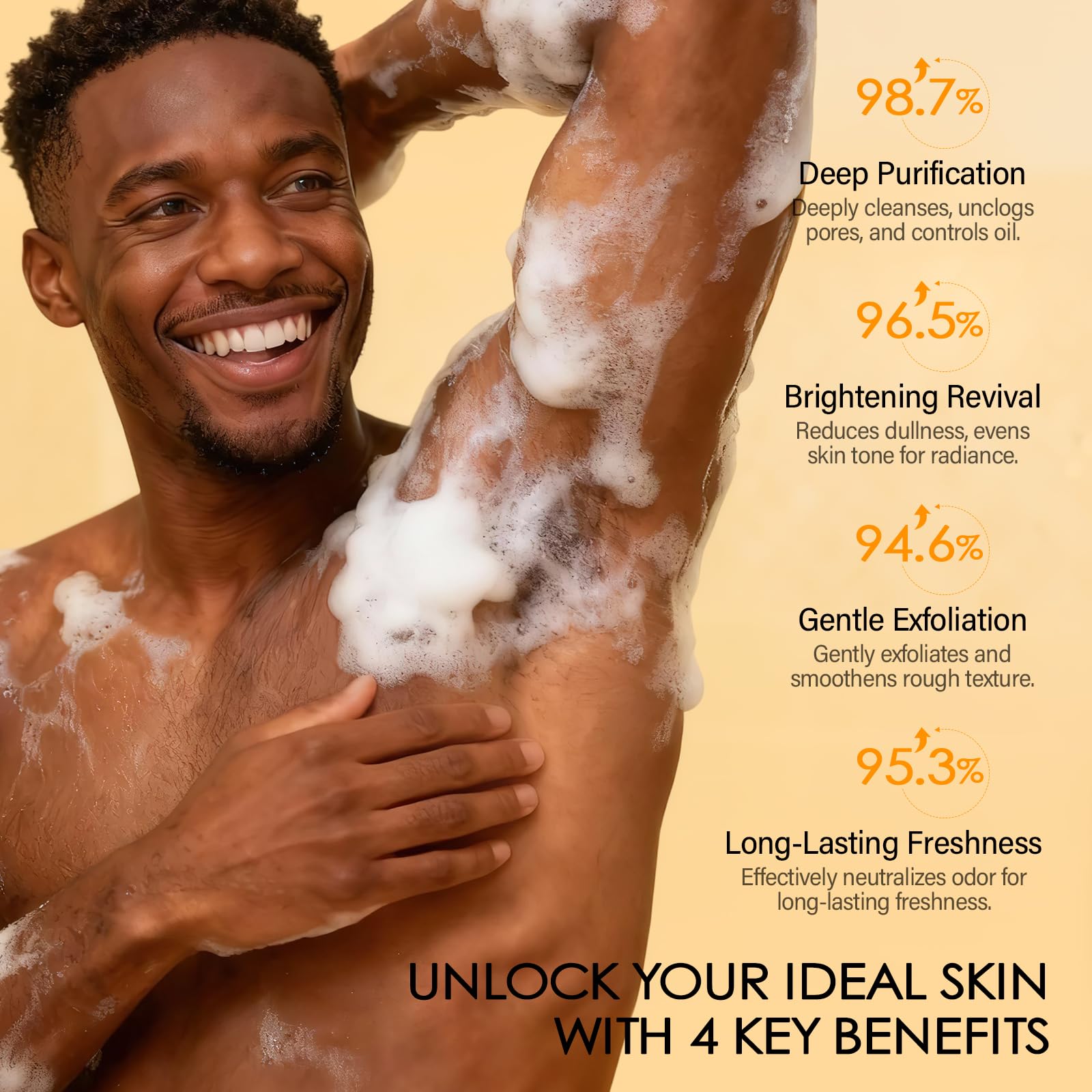 Mosrrou armpit exfoliating scrub jar showing texture and color of the cream