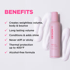 Design Me Puff Me Volumizer Mousse 250ml bottle showing product benefits and brand logo