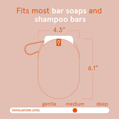 Cleanlogic soap saver bag with bar soap inside creating lather
