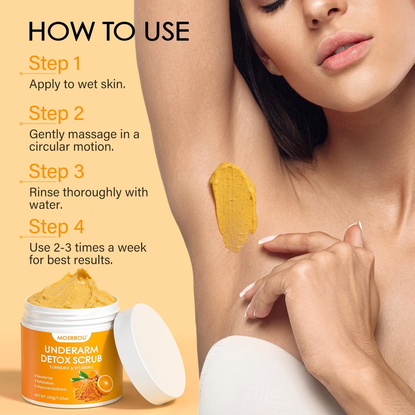 Mosrrou dark spot remover whole body exfoliating scrub side view