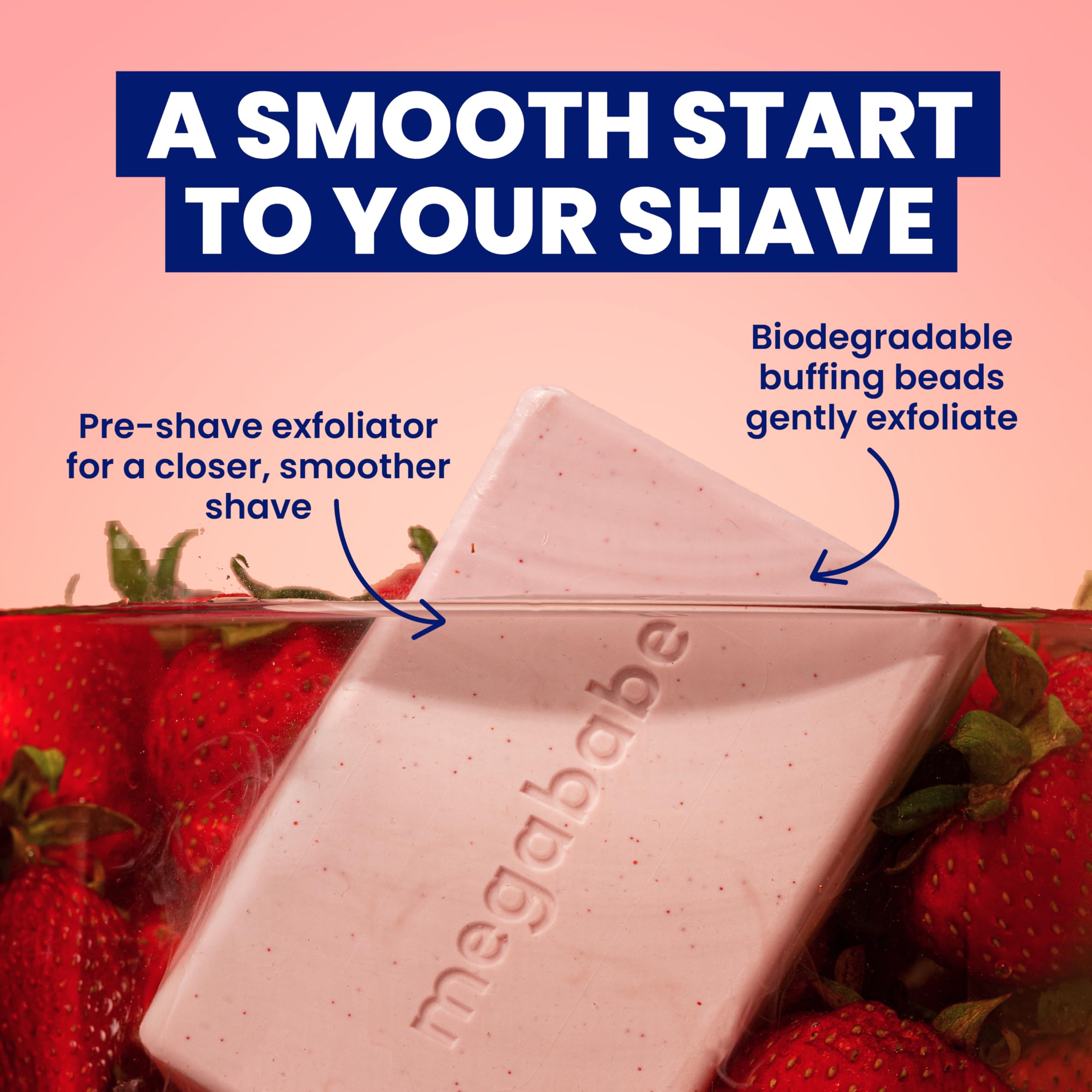 Megababe pre shave exfoliating scrub bar with shea butter and ceramides