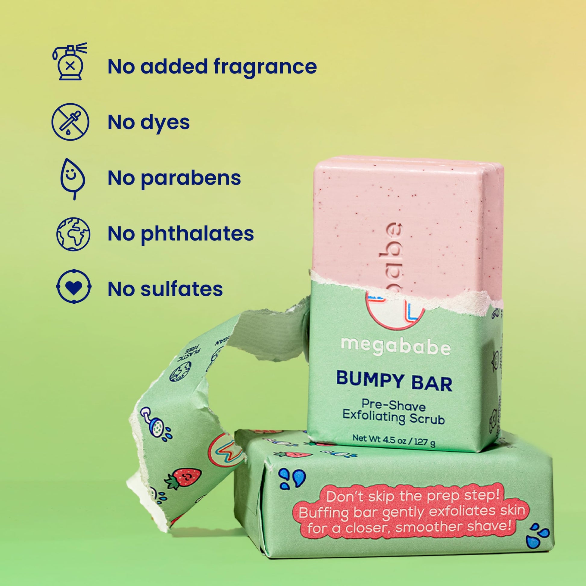 Megababe Bumpy Bar texturized pre shave scrub bar for smooth skin