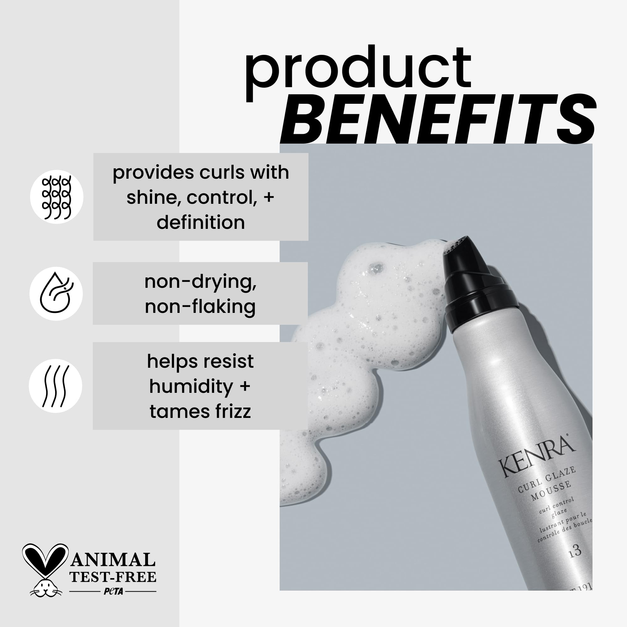 Kenra professional curl control glaze bottle showing hold index 13 details