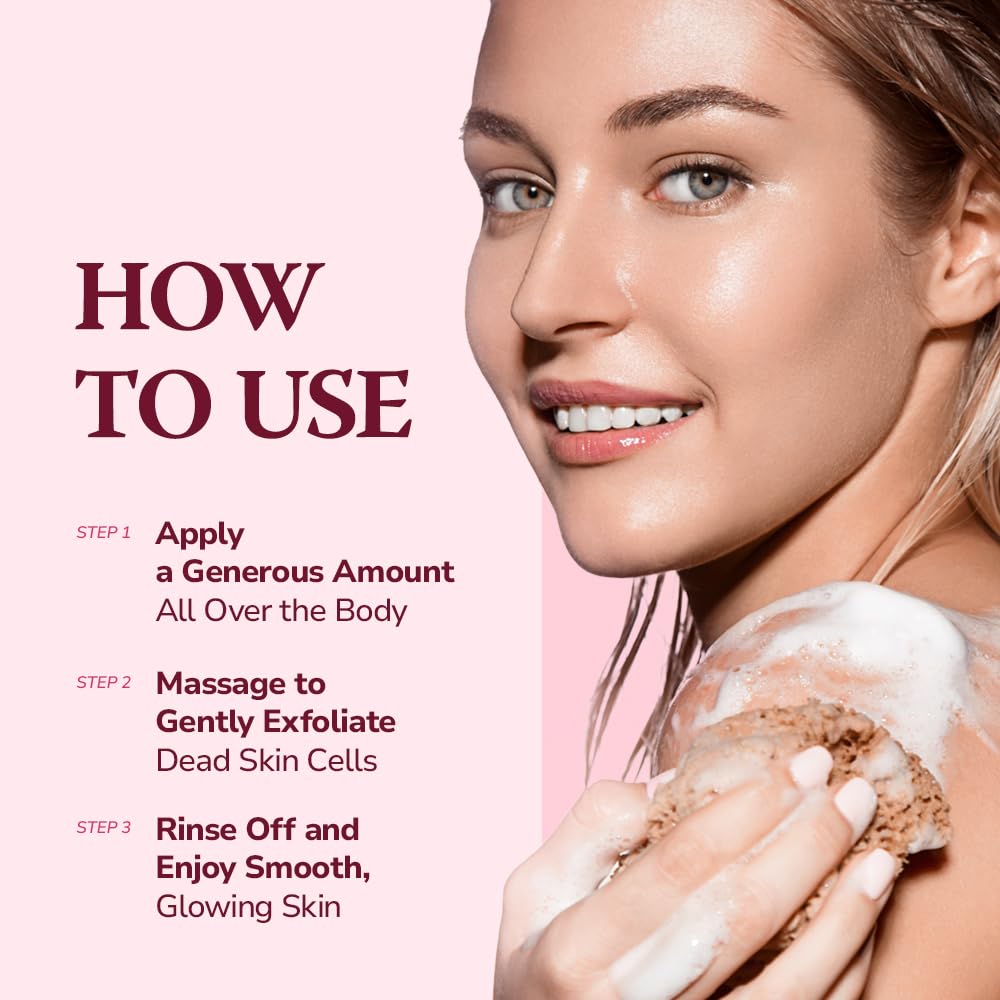 Korean skincare routine Himalaya Pinksalt daily scrub for smooth body skin.