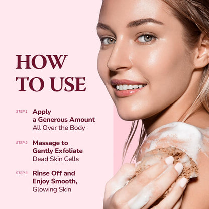 Korean skincare routine Himalaya Pinksalt daily scrub for smooth body skin.