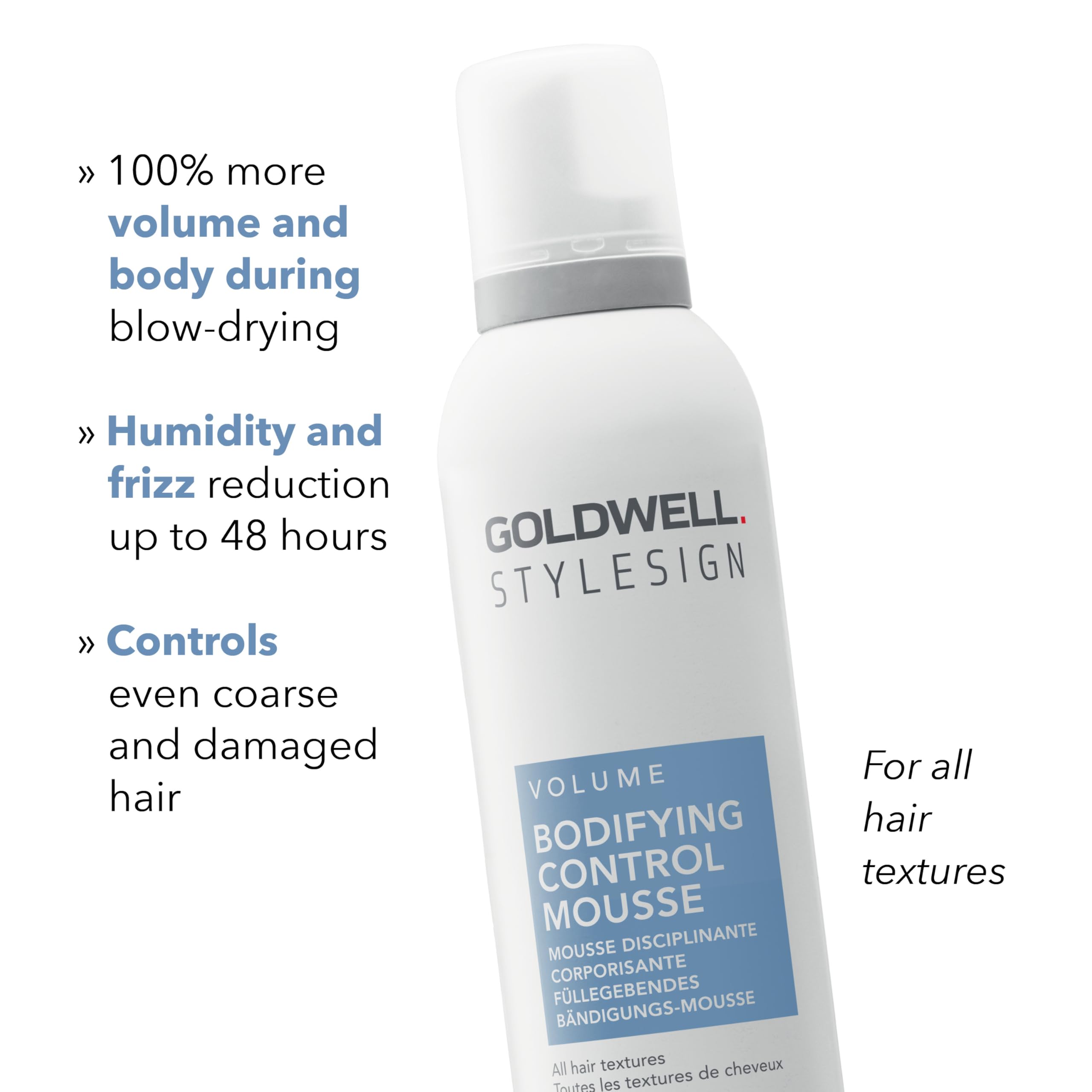 Back of Goldwell StyleSign Bodifying Control Mousse packaging