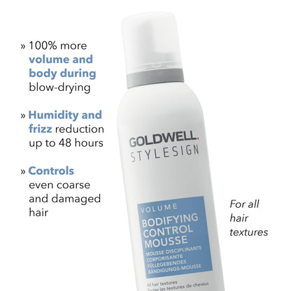 Back of Goldwell StyleSign Bodifying Control Mousse packaging