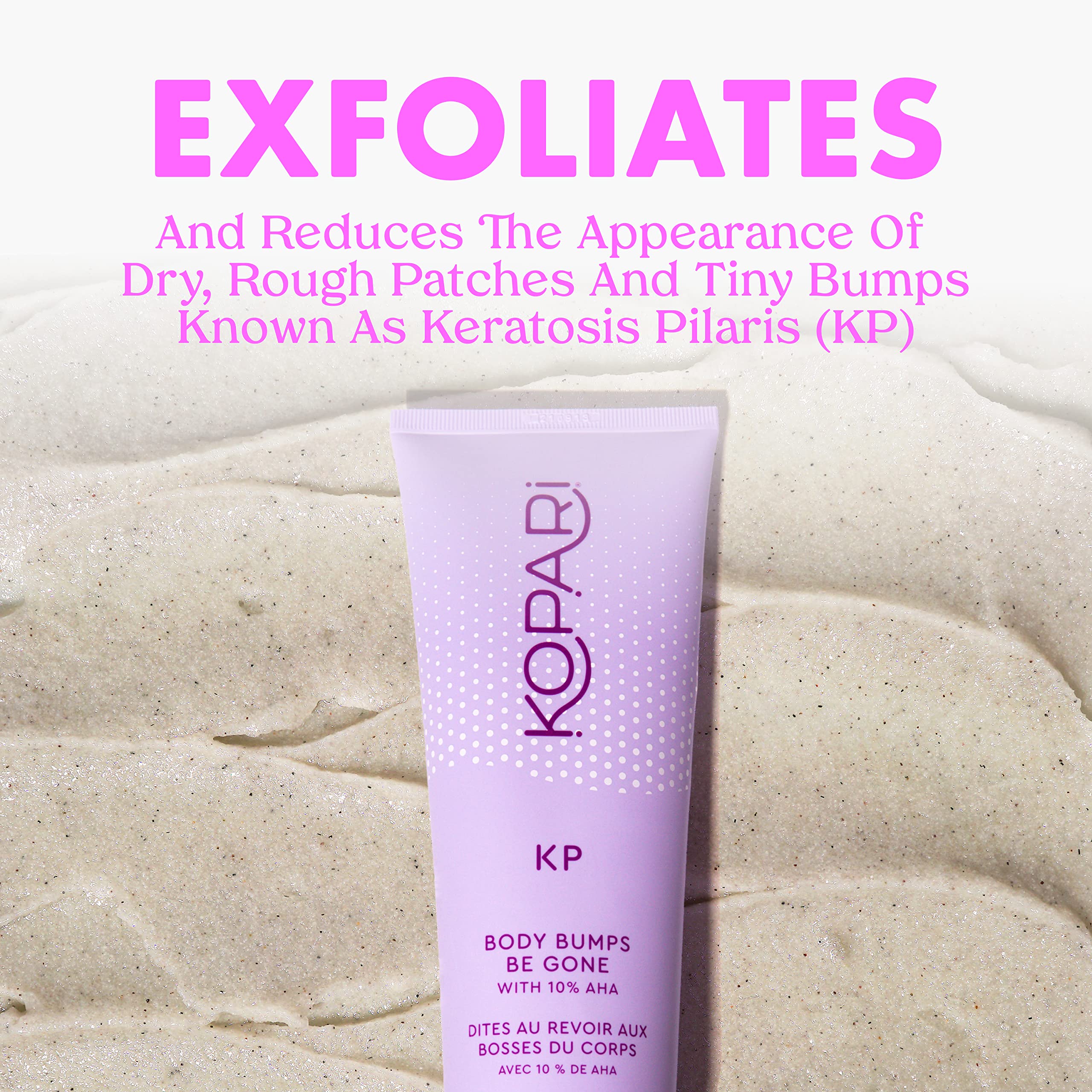 Kopari exfoliating body scrub texture and application
