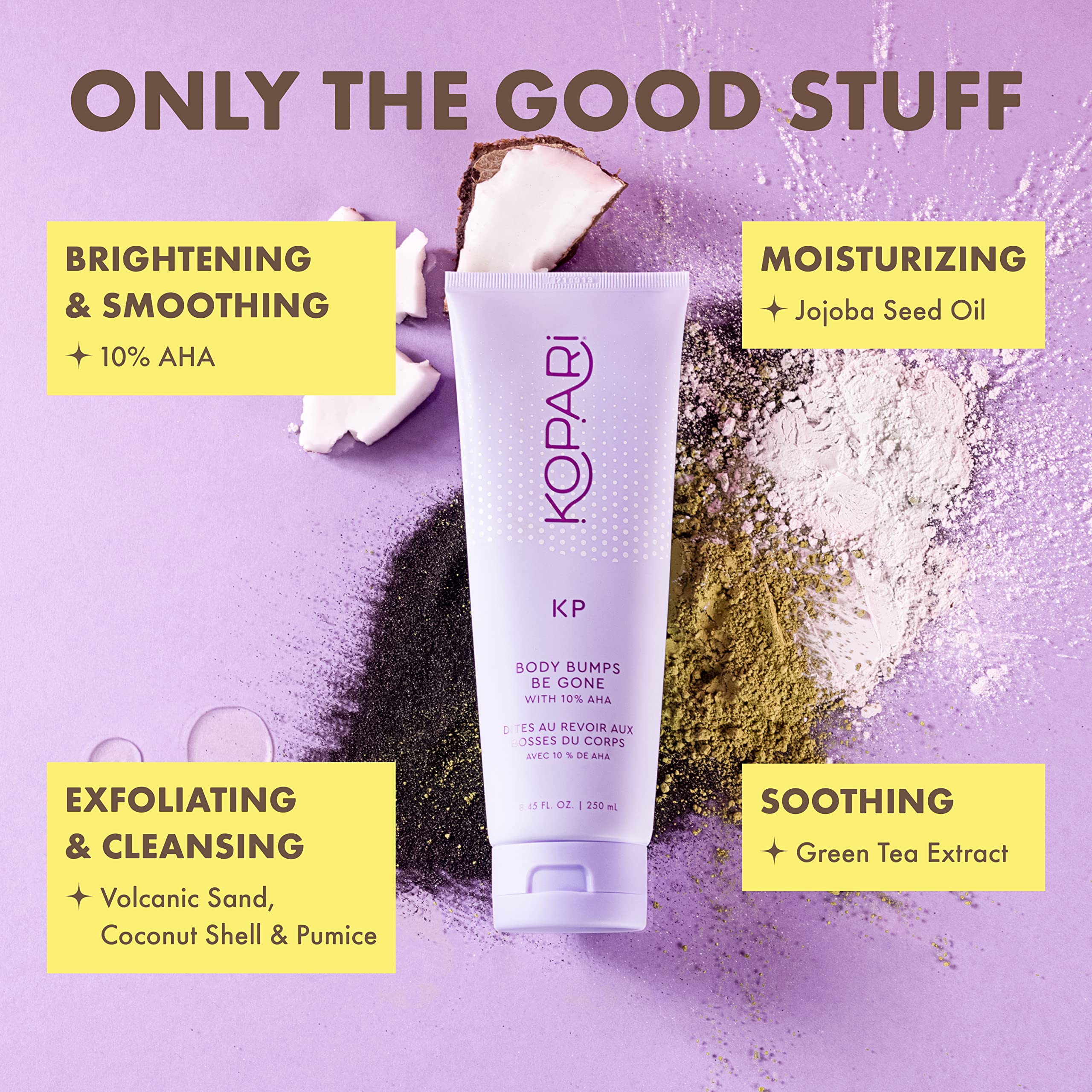 Authentic Kopari beauty body scrub packaging for smooth skin