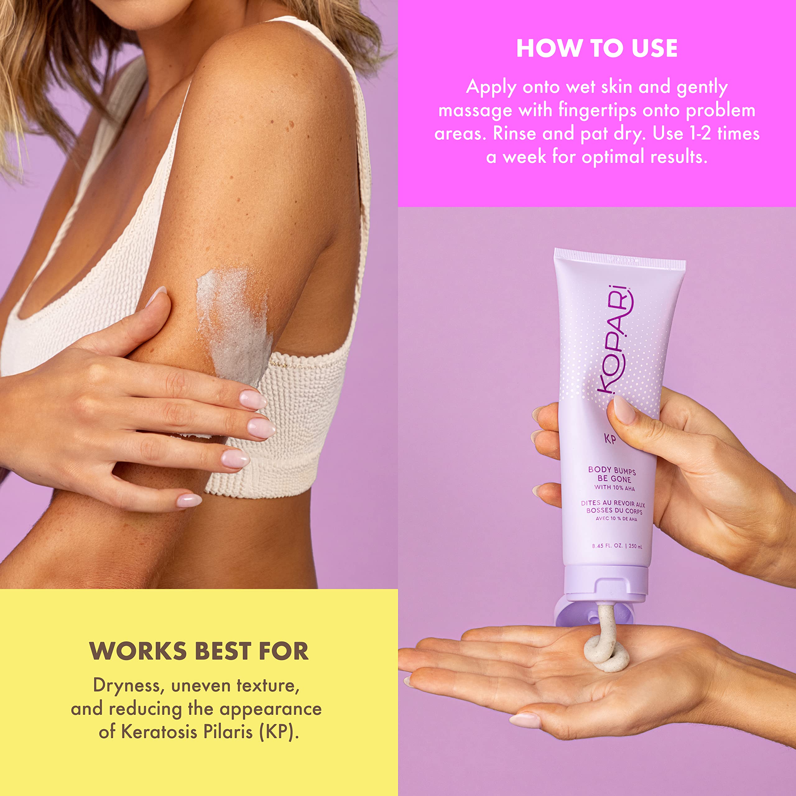 Kopari KP body scrub tube side profile for exfoliation
