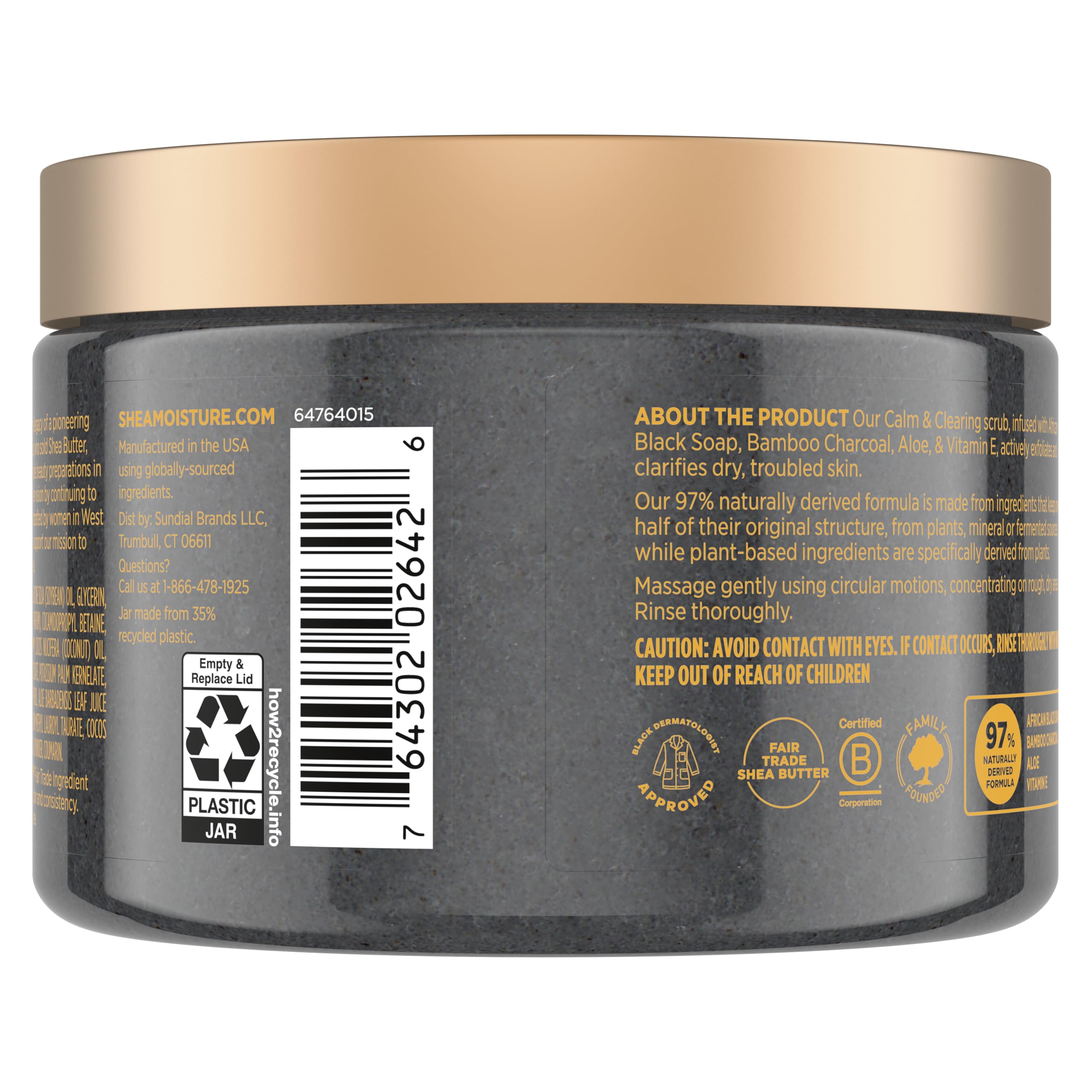 SheaMoisture calm and clearing exfoliating body treatment for glowing skin