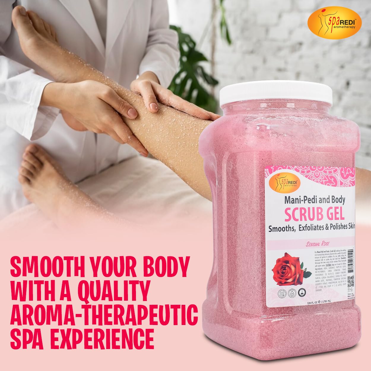 Exfoliating rose body scrub with hyaluronic acid for smooth glowing skin