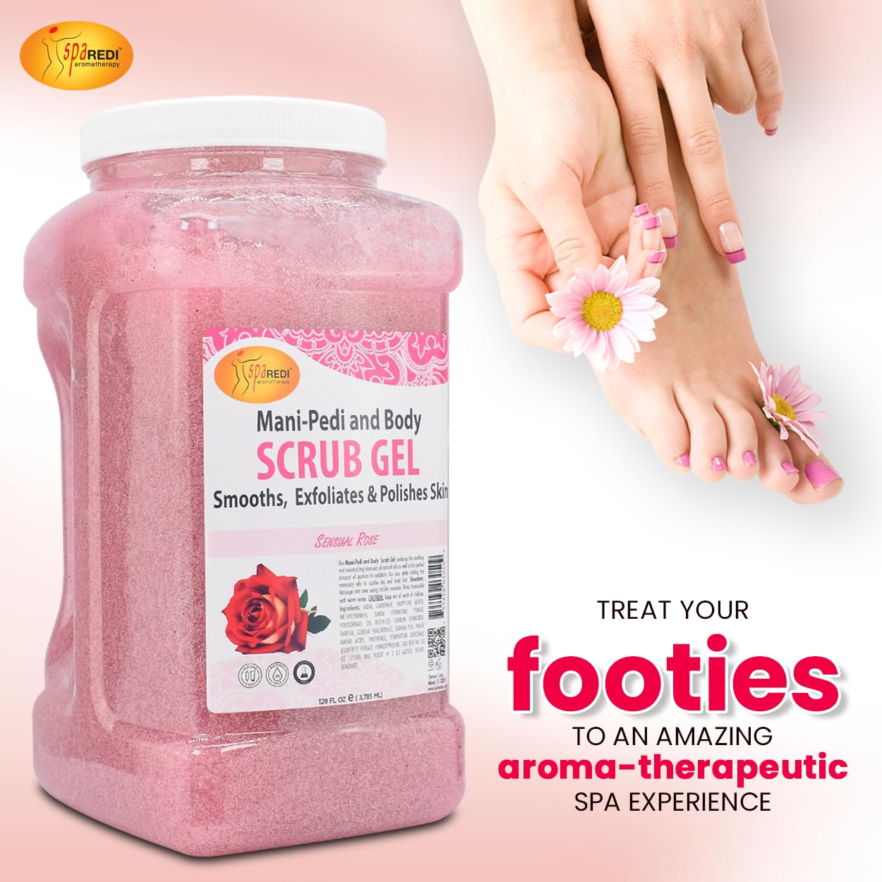 SPA REDI hydrating manicure and pedicure pumice exfoliator texture view