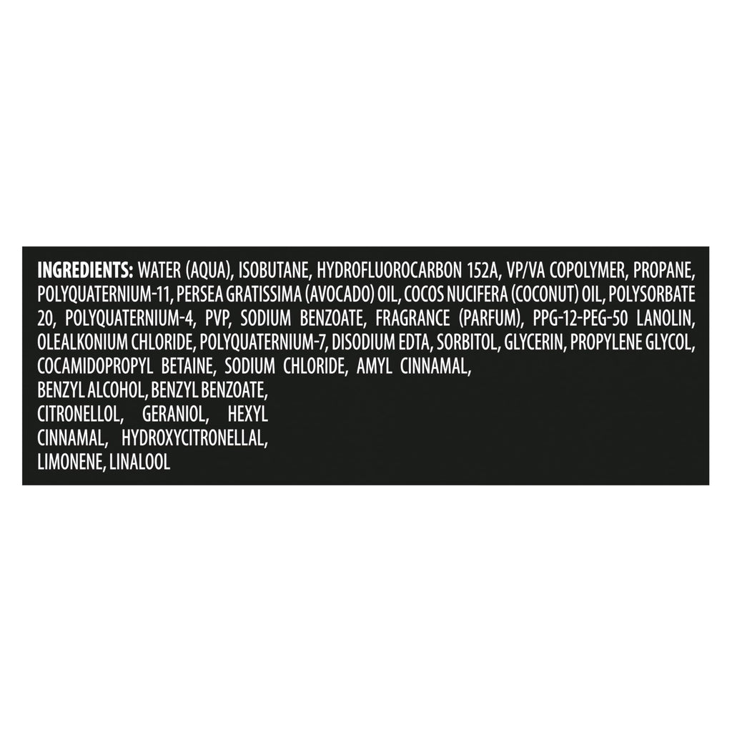 Product packaging for TRESemmÃ© Flawless Curls foam displaying text details