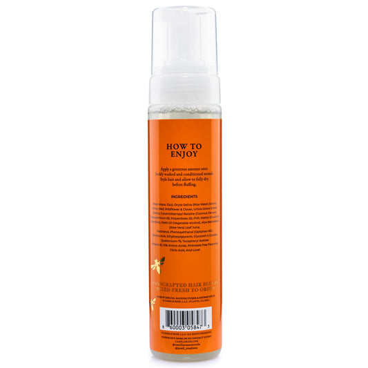 Camille Rose four in one hair styling mousse for authentic curl definition and frizz control.