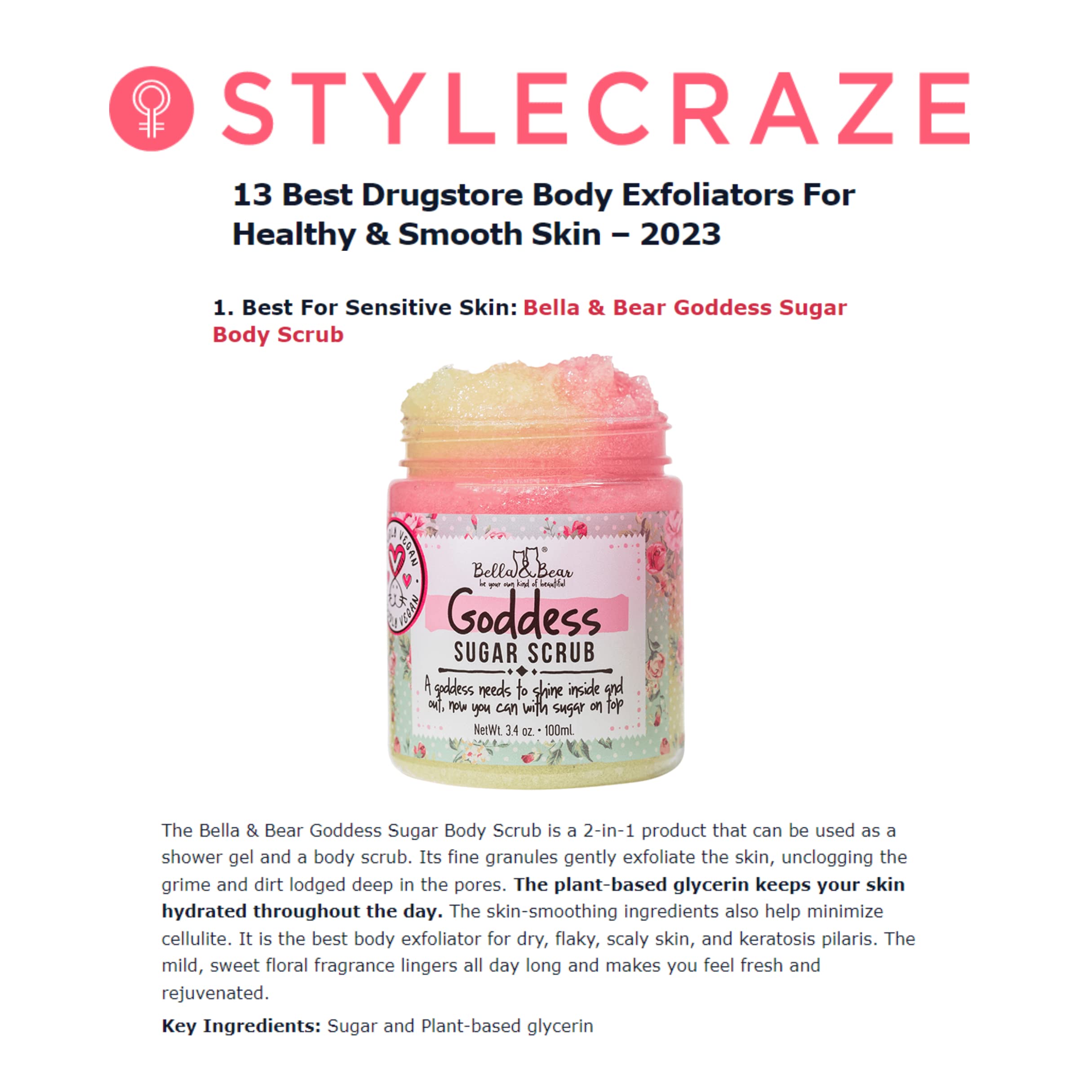 Bella and Bear Goddess whipped sugar body scrub travel size texture