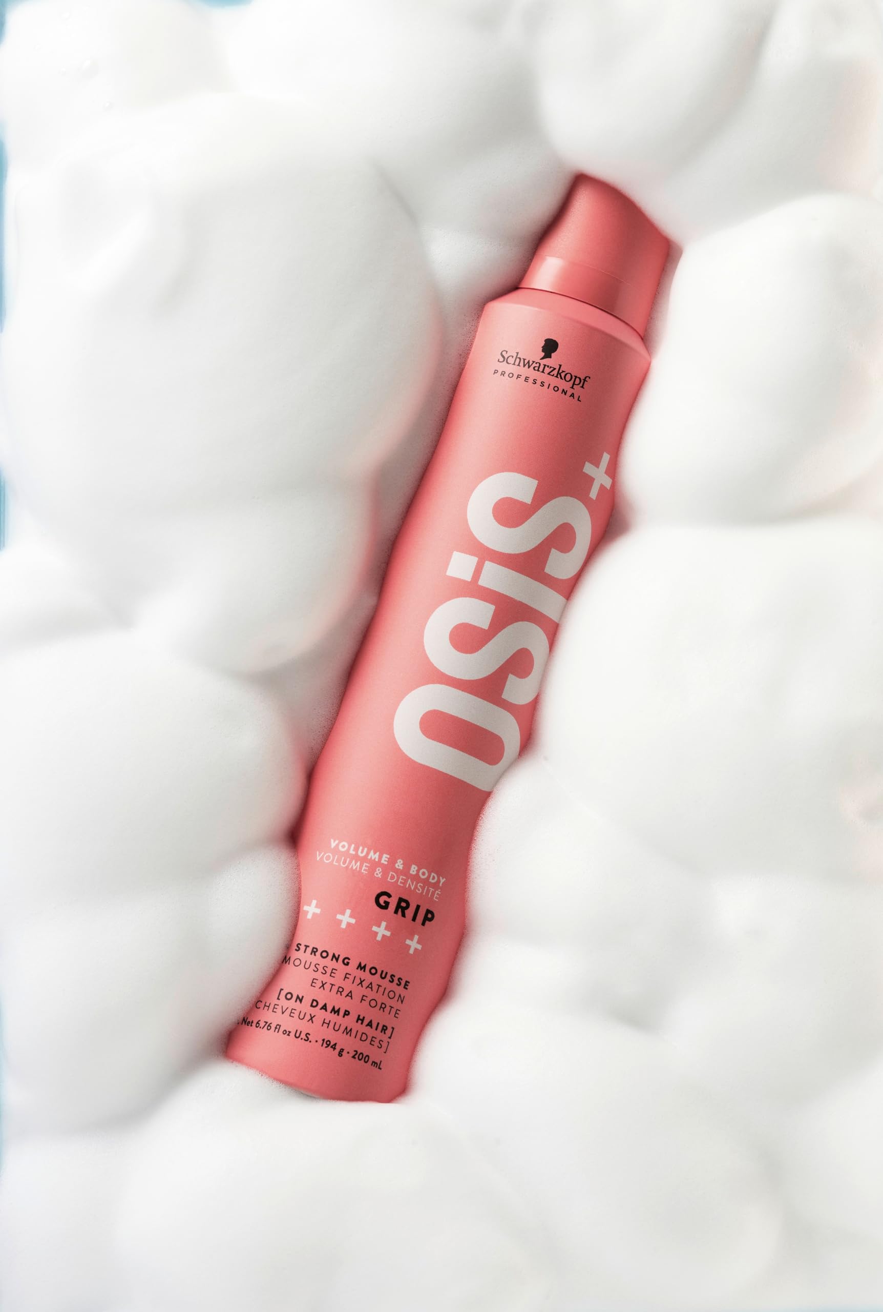 Schwarzkopf Professional OSiS+ Grip hair styling mousse unboxed on a clean background.