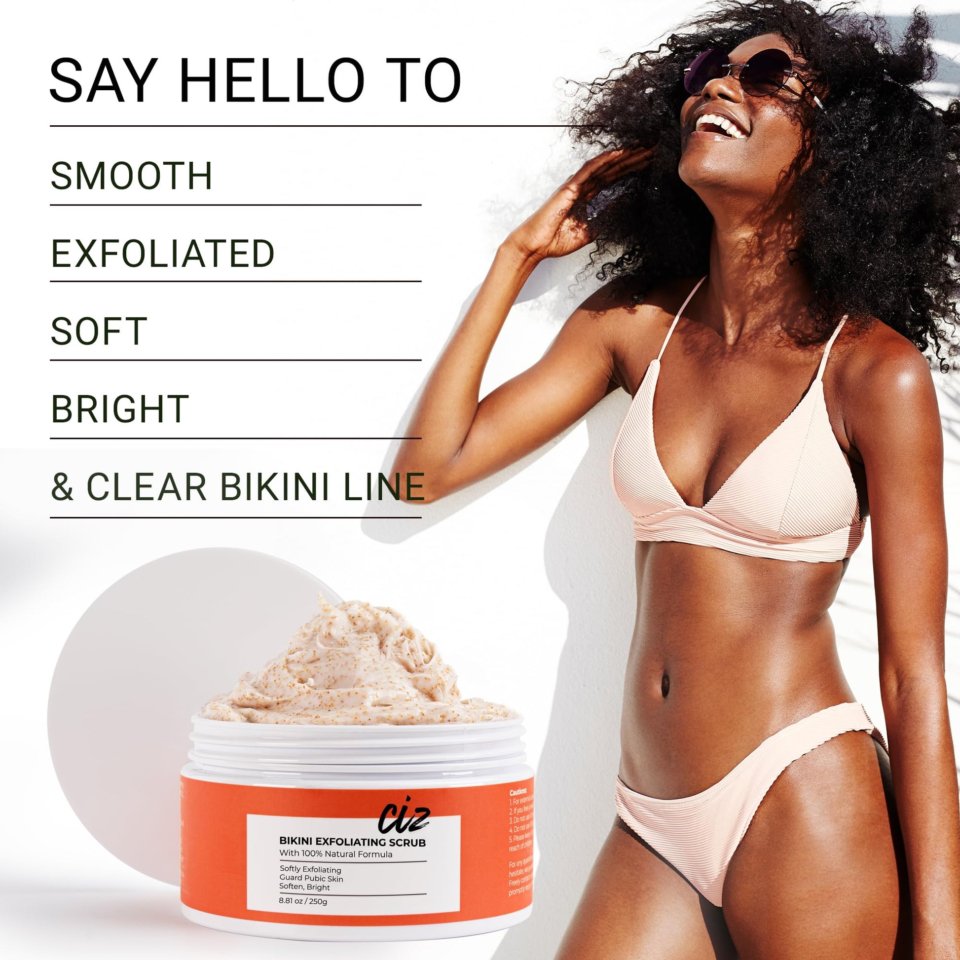 CIZ Razor Bump Treatment for Bikini Area showing natural plant based formula ingredients