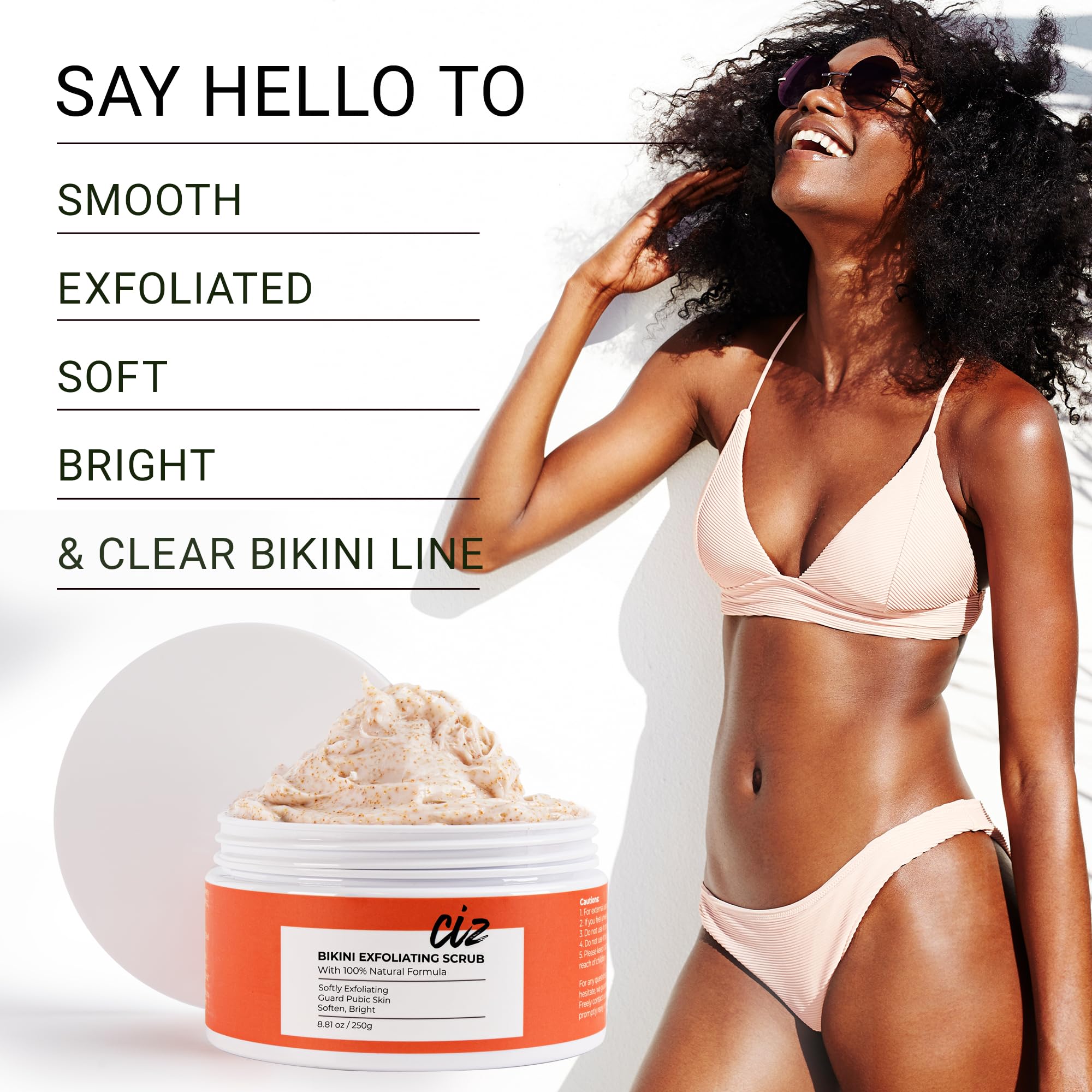 CIZ Razor Bump Treatment for Bikini Area showing natural plant based formula ingredients