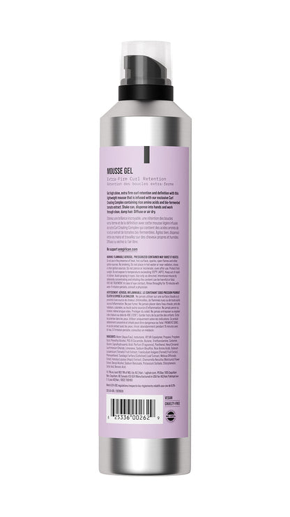 AG Care two in one curl styling mousse gel bottle showing product details and directions