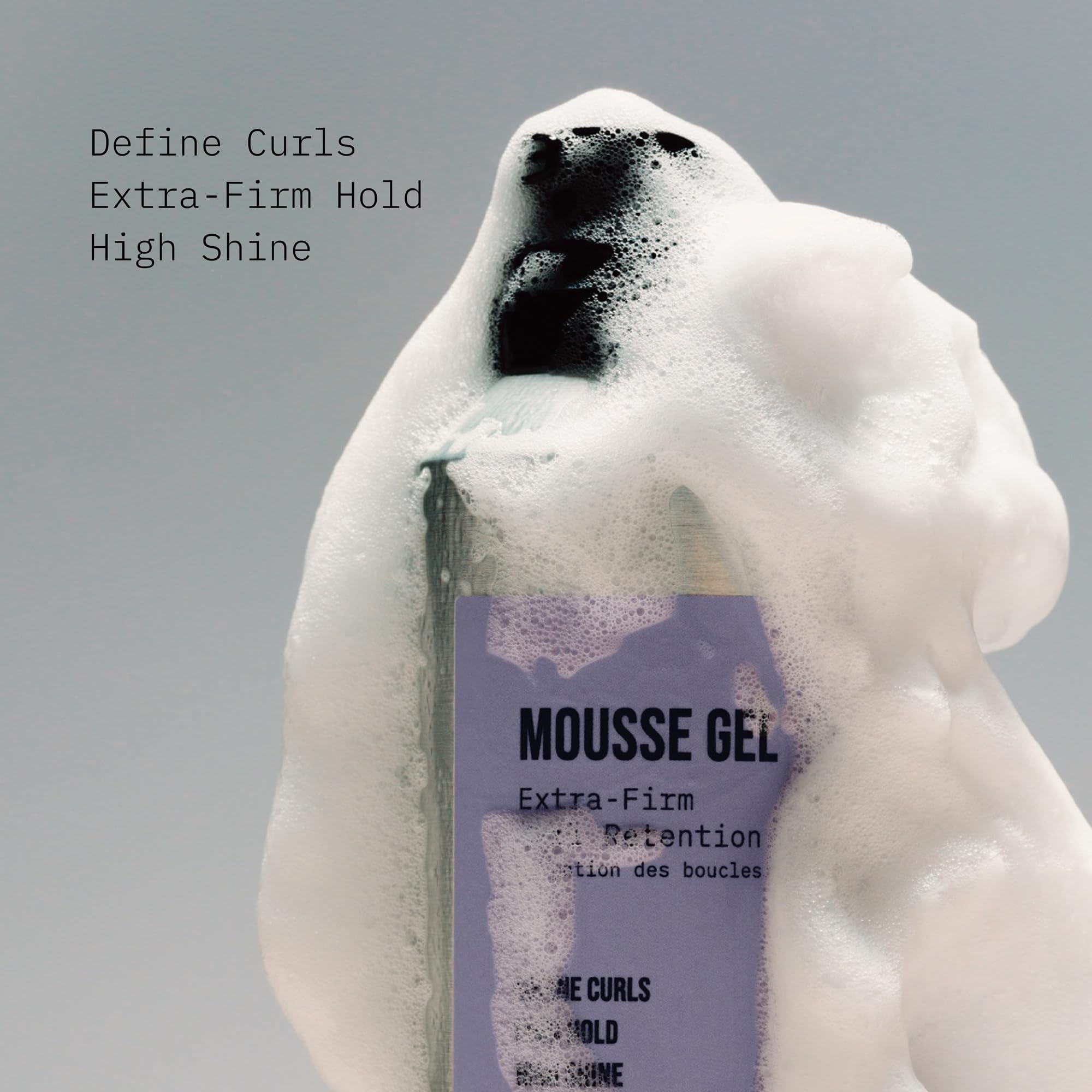 Imported AG Care lightweight extra firm hold mousse gel text description and ingredients list